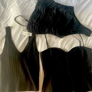 Lot of 3 black aritzia tops one piece is nwt